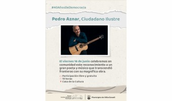 Pedro Aznar ser declarado Ciudadano Ilustre de Villa Gesell